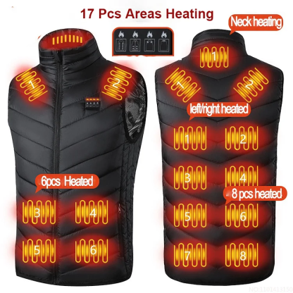 17-Pack USB Electric Heated Warm Warm Clothes Winter Heated Vest