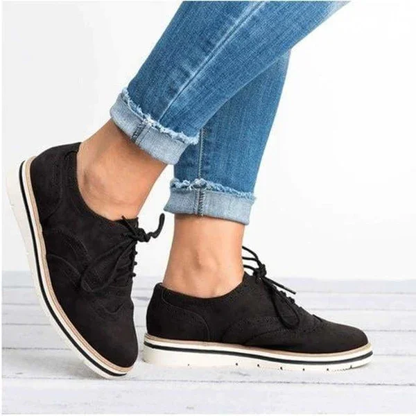Womens Rubber Brogue Shoes Stomach Flower-shaped Decorative Flat Shoes