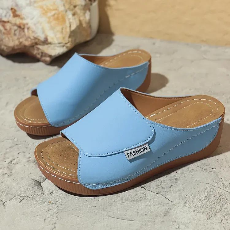 Comfortable Arch Support Slides Women’s Solid Color Sandals