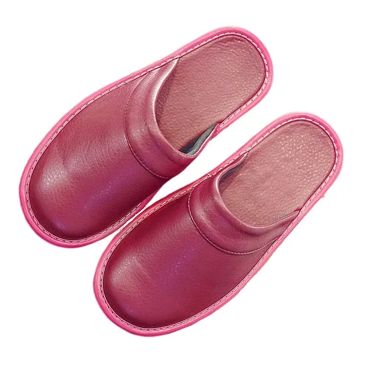 Leather Flat Men Slippers Light Odorless Leisure Shoes