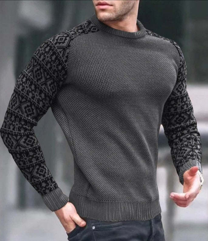 Waffle Long Sleeve Men's T-Shirt Pullover Sweater
