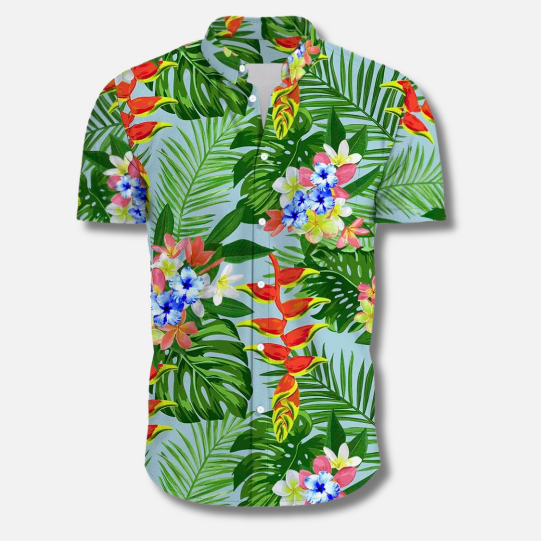 Summer Vintage Floral Short Sleeve Shirt