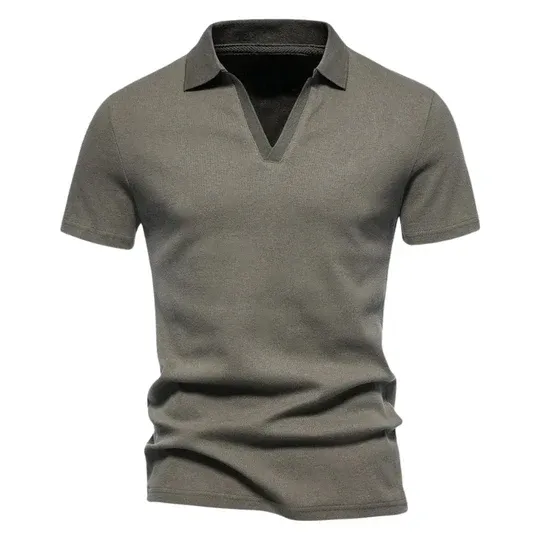 Classic Men's V-Neck Cotton Shirt