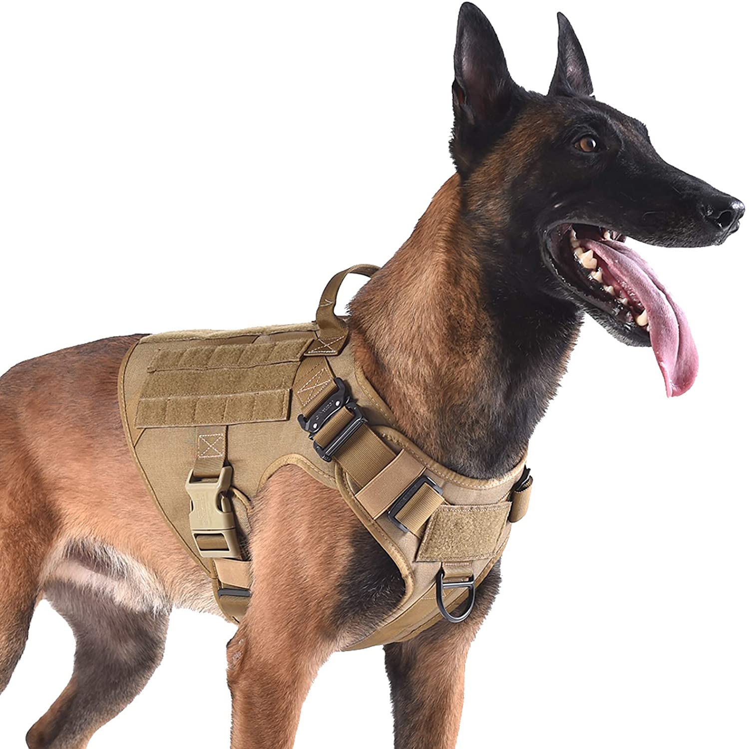 k9 Tactical No Pull Dog Harness, Military Dog tactical Vest Set-gladdween