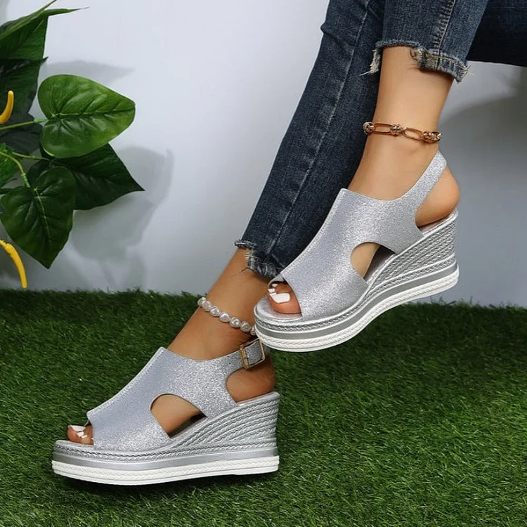 Orthopedic Women Sandals Arch Support Glitter Color NonSlip Sandals