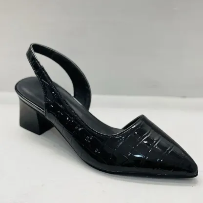 Women's Slingback Pointed Toe Chunky Low Heels Sandals Wedding Heel Formal Fashion Heels