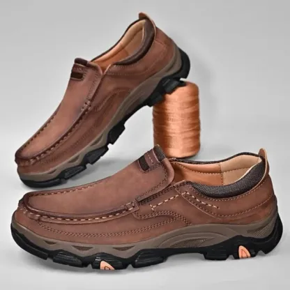 Men’s Orthopedic Walking Shoes Genuine Leather Slip On Loafers