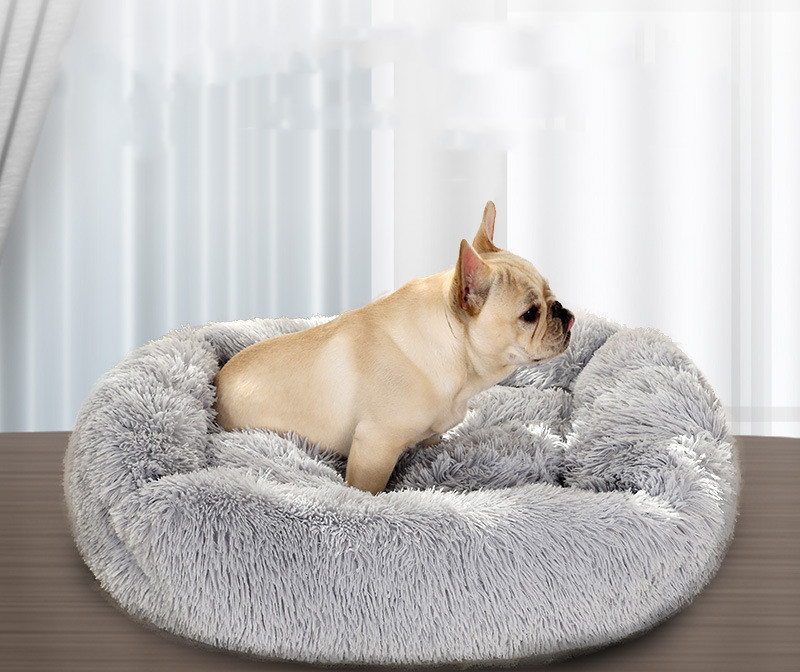 Plush Donut Dog Bed - Cosy Calming Pet Bed-gladdween