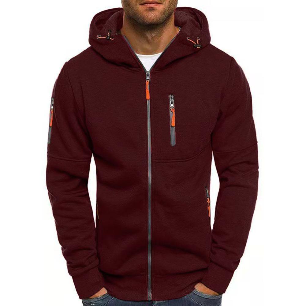 Men's Zipper Cardigan Hooded Sweatshirt Jacket