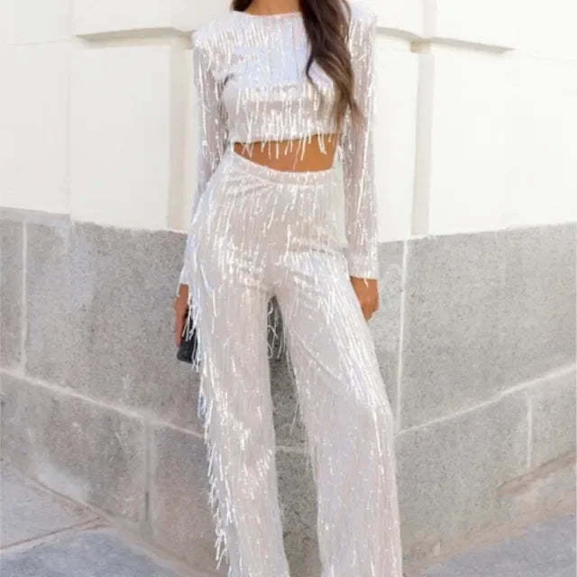 Jasmine - Pants with Crop Top Set