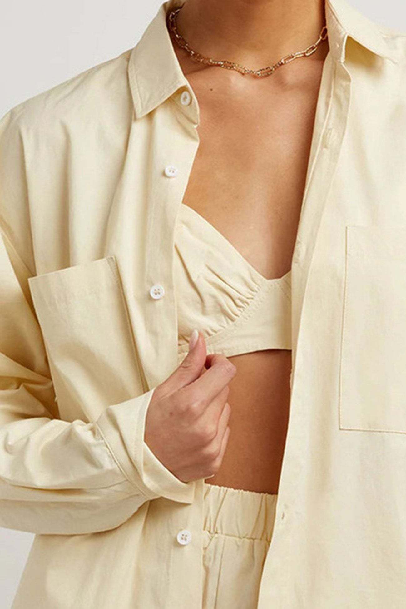 Melissa - long sleeve shirt vest three-piece shorts set