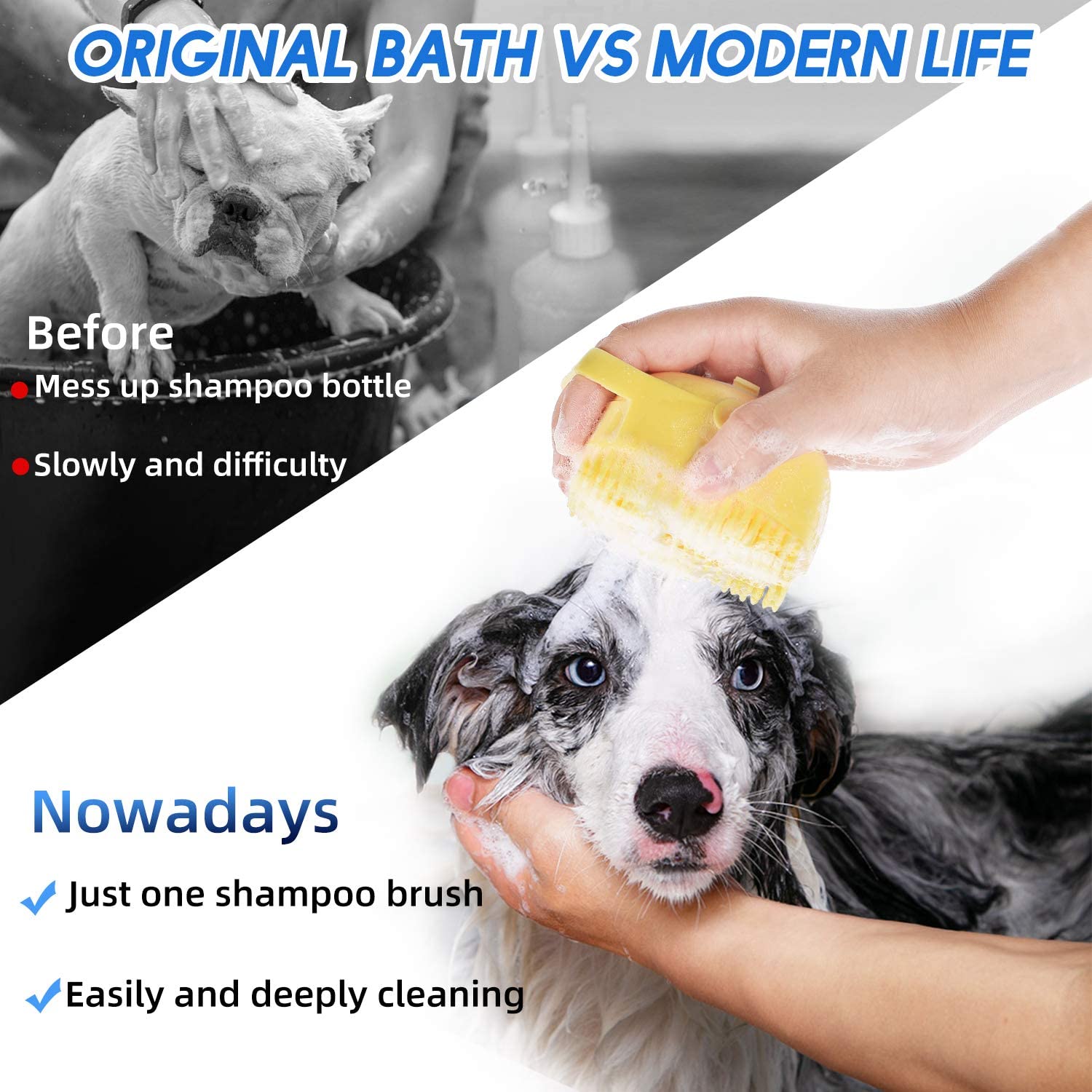 Pet Shampoo Grooming Brush