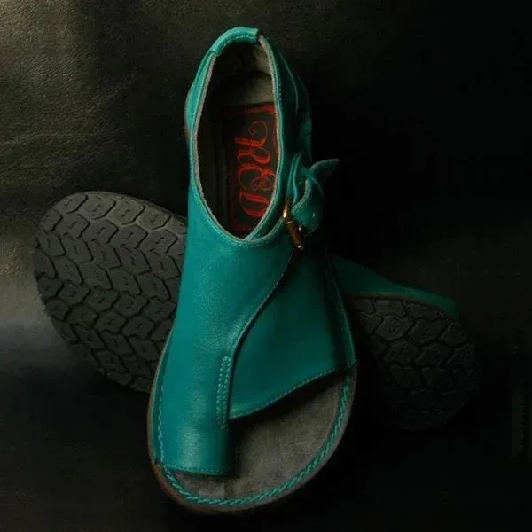 Ladies Casual Flat Sandals Buckle Strap Open Toe Shoes