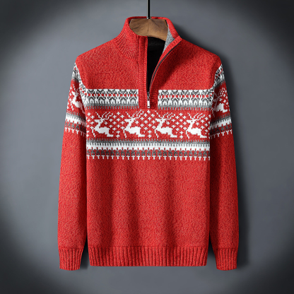 Christmas designed high collar jumper for men