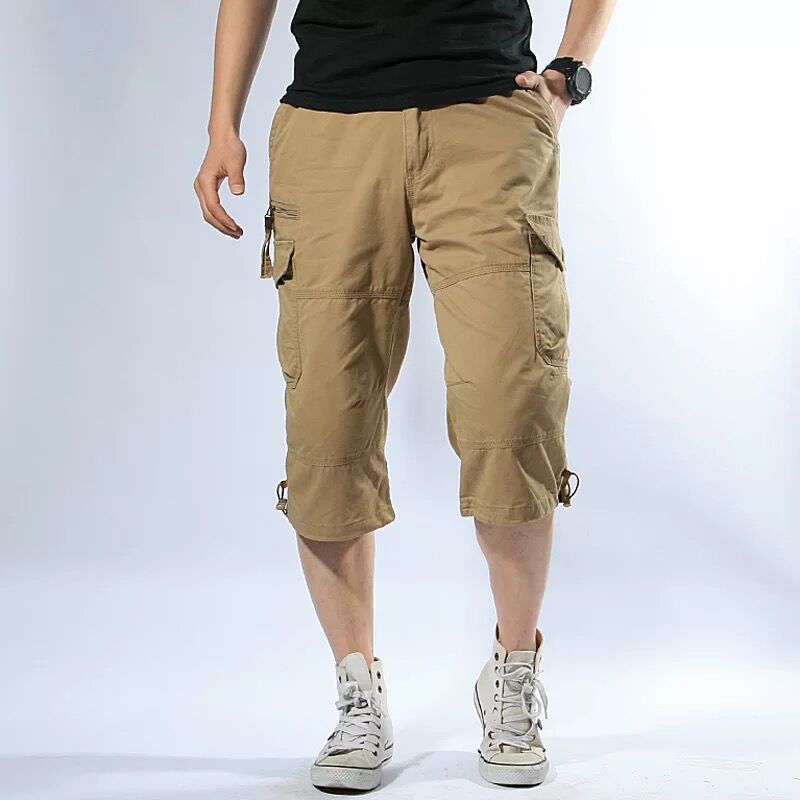 Men's Multi-Pocket Cargo 3/4 Shorts