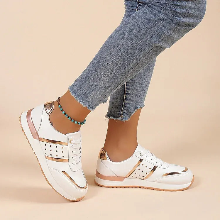 Orthopedic Women Shoes Leather Breathable Comfy Summer Platform Sneakers