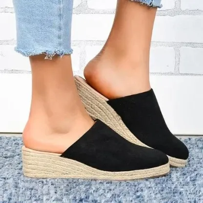 Wedge Mules Espadrilles Wedge Slide Sandals