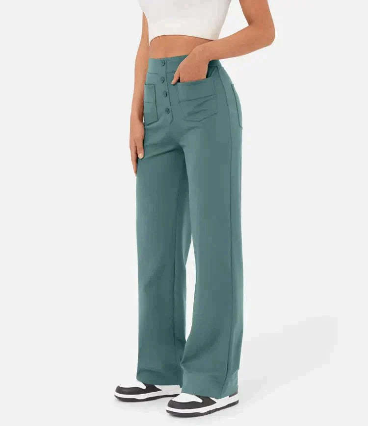 Aveline - High Waist Trousers - Casual - Polyester - Everyday Wear
