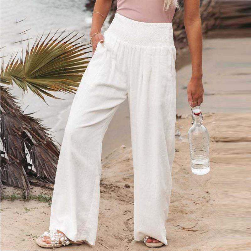 Arianwen - Wide Leg Pants - Casual - Cotton - Ideal for Summer