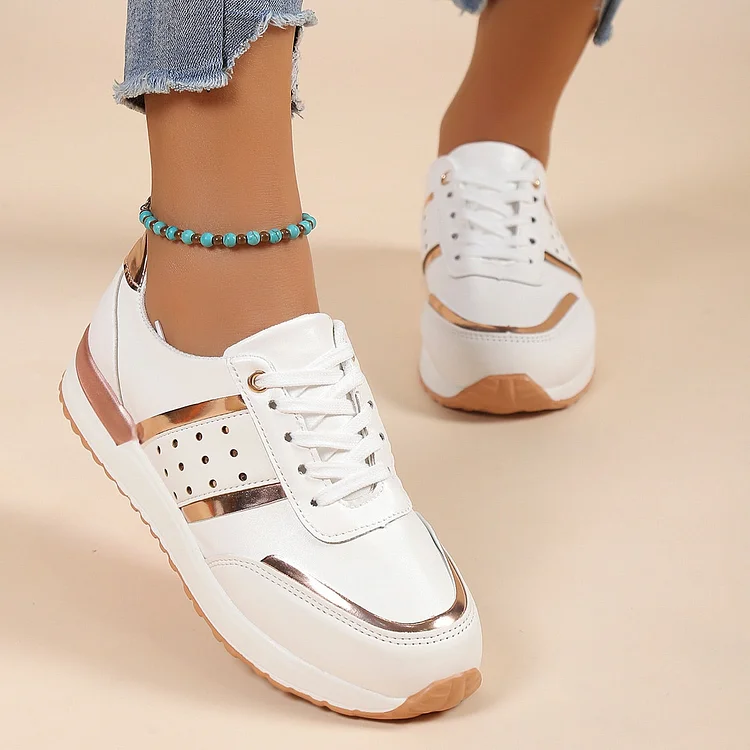 Orthopedic Women Shoes Leather Breathable Comfy Summer Platform Sneakers