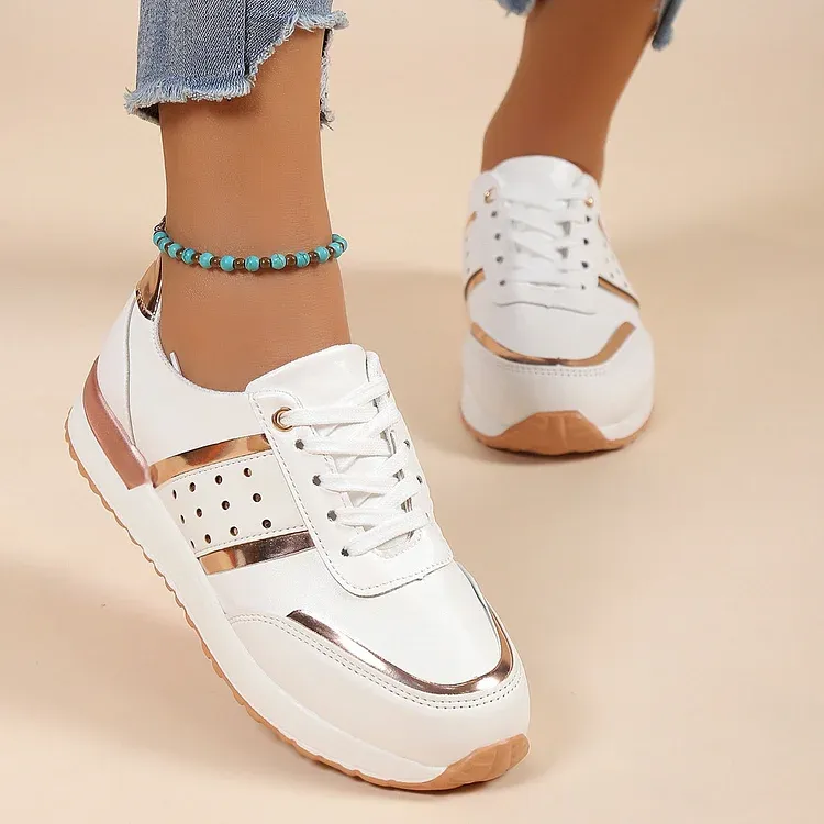 Orthopedic Women Shoes Leather Breathable Comfy Summer Platform Sneakers