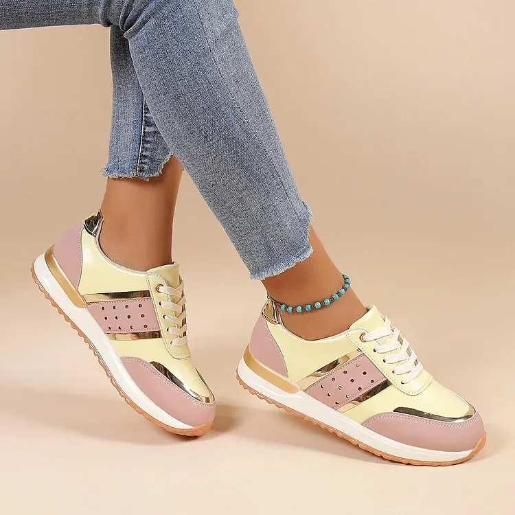 Orthopedic Women Shoes Leather Breathable Comfy Summer Platform Sneakers