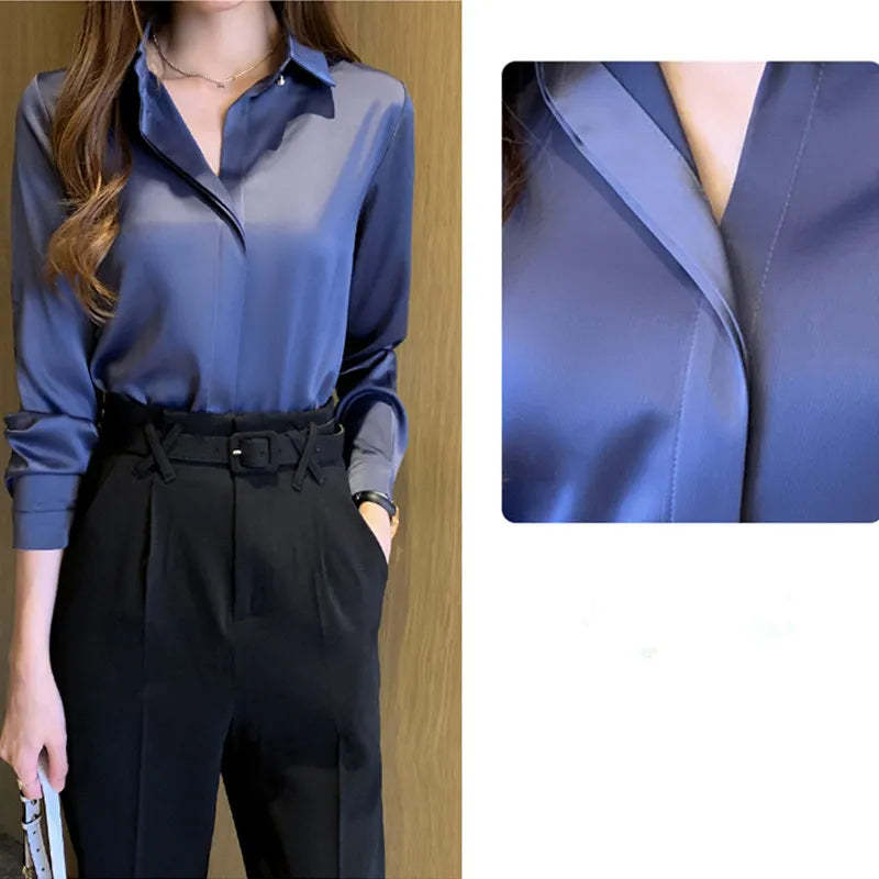 Ella Satin Blouse - Luxury Sophistication & Effortless Style