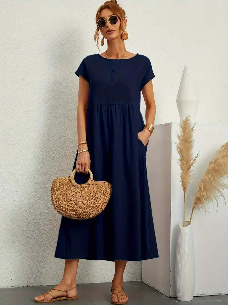 Corsica - Summer Dress With Solid Bag