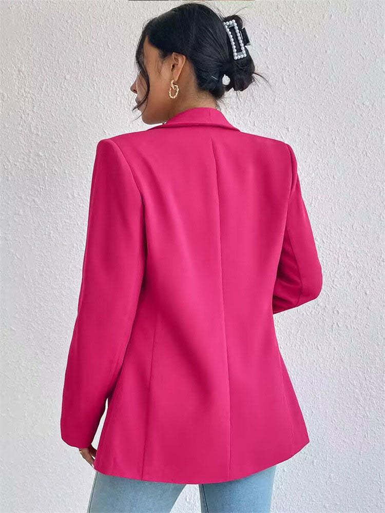Solid Shawl Collar Chic Comfort Blazer