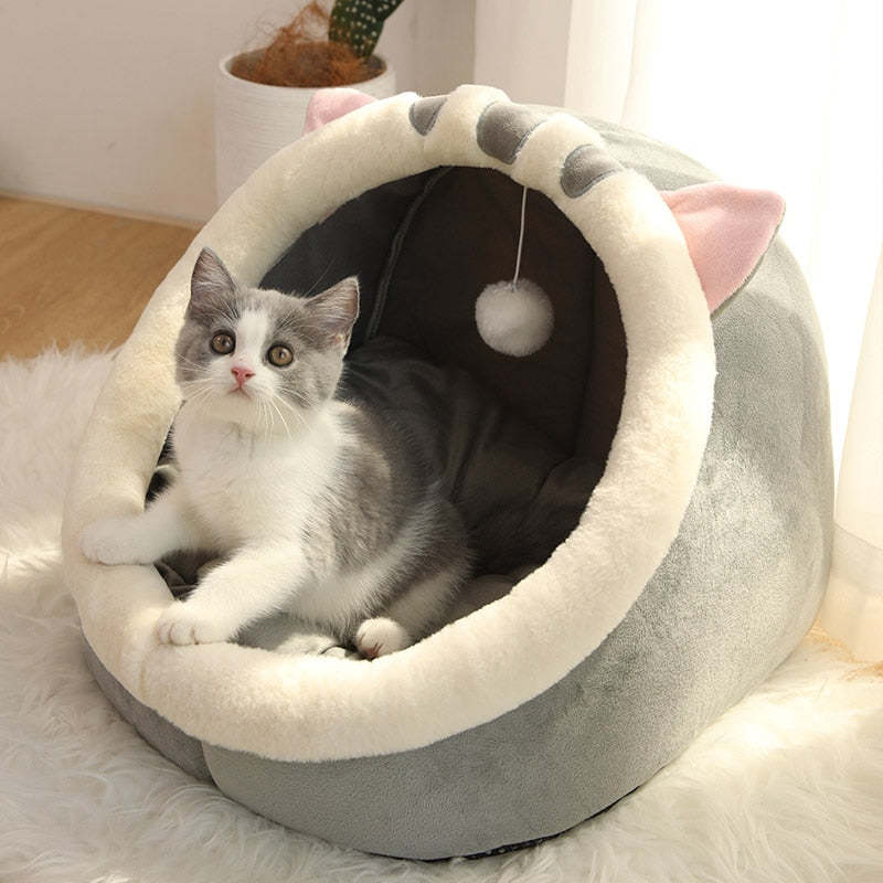 Best Sweet Cat Dog Bed Warm Basket Cozy Kitten Lounger Cave Beds