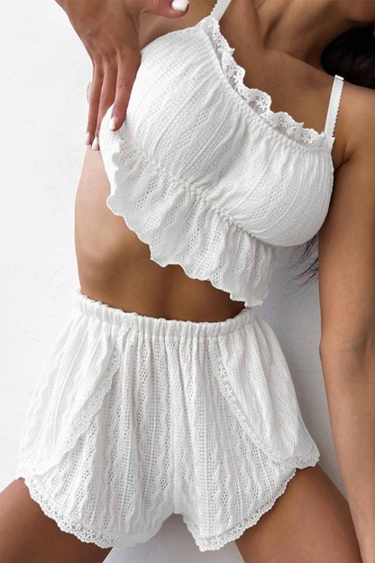 Jella - lace cami top shorts loungewear set