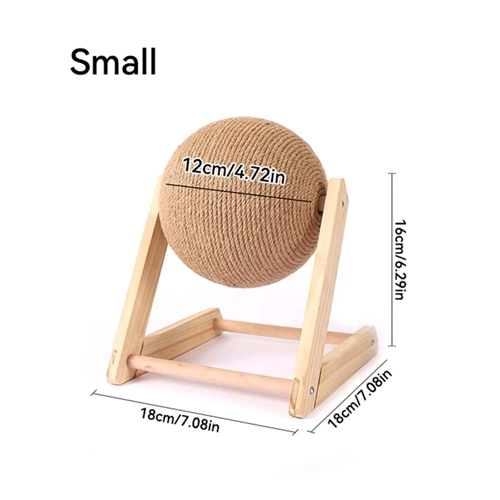 Cat Scratching Ball Toy Kitten Sisal Rope Ball Board-gladdween