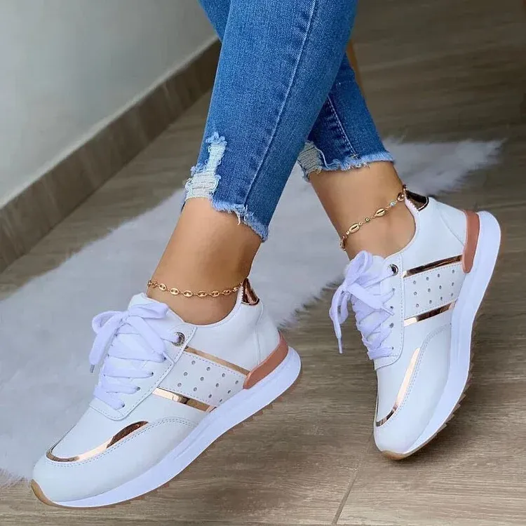 Orthopedic Women Shoes Leather Breathable Comfy Summer Platform Sneakers