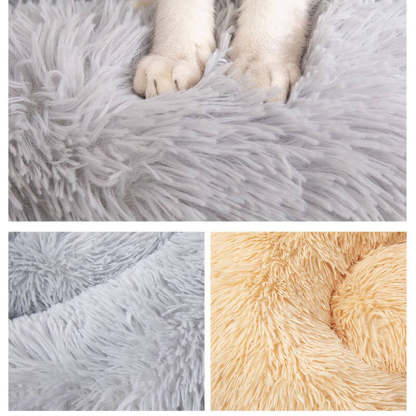 Calming Fluffy Cat Bed, Comfy Plush Pet Bed