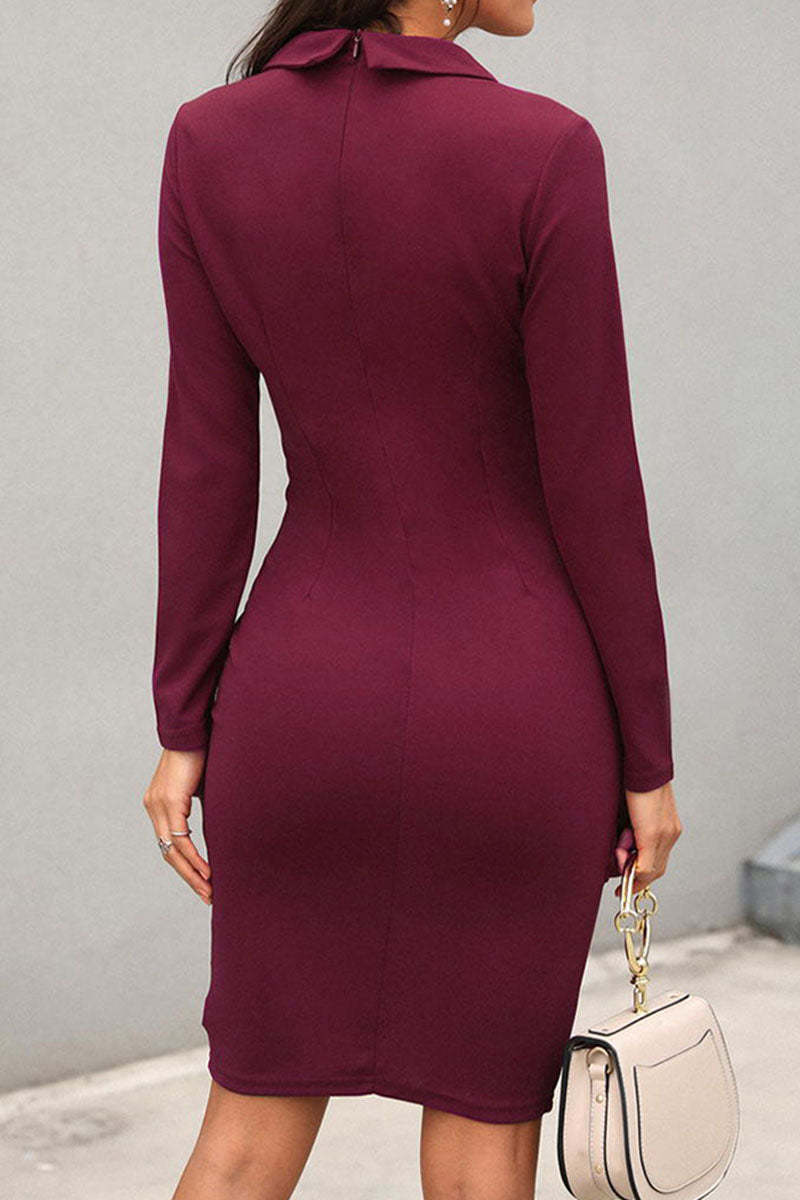 Eleni - elegant long sleeve work dress