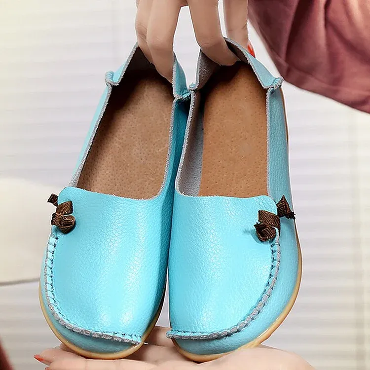 Flat Bottom Ladies Casual Mom Shoes Soft Loafers