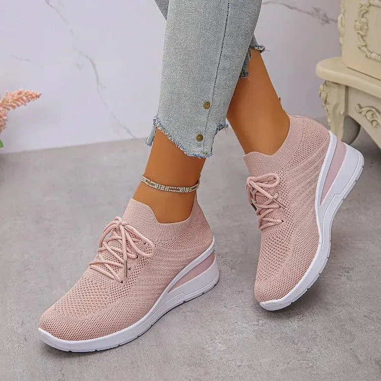 Women's Platform Sneakers Knit Slip-On