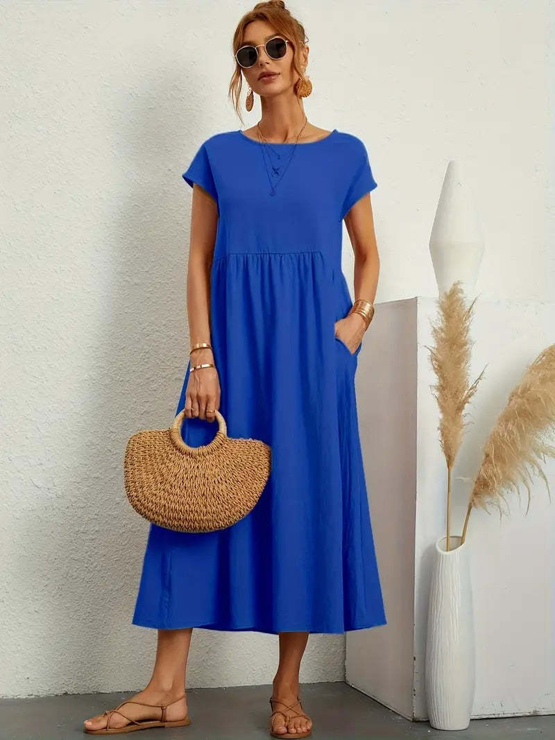 Corsica - Summer Dress With Solid Bag