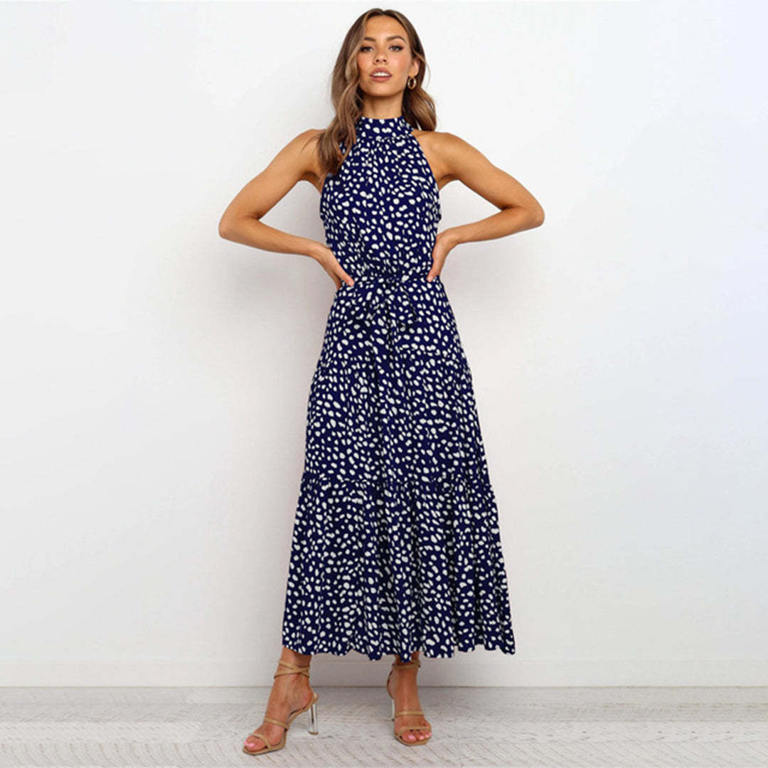 Elegant long polka dress