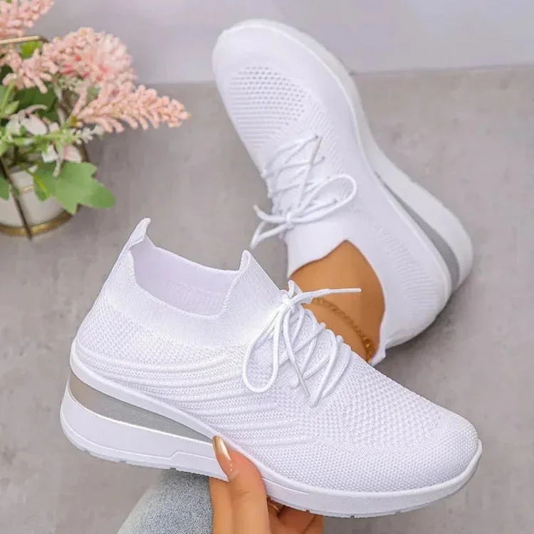 Women's Platform Sneakers Knit Slip-On