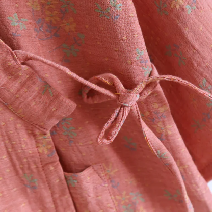 Floral Cotton Comfy Loose Bathrobe Pajama