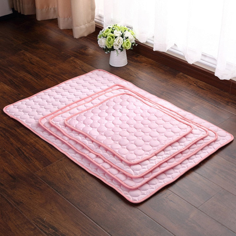 Pet Dog Cooling Mat Summer Keep Cool Ice Silk Mattress-gladdween