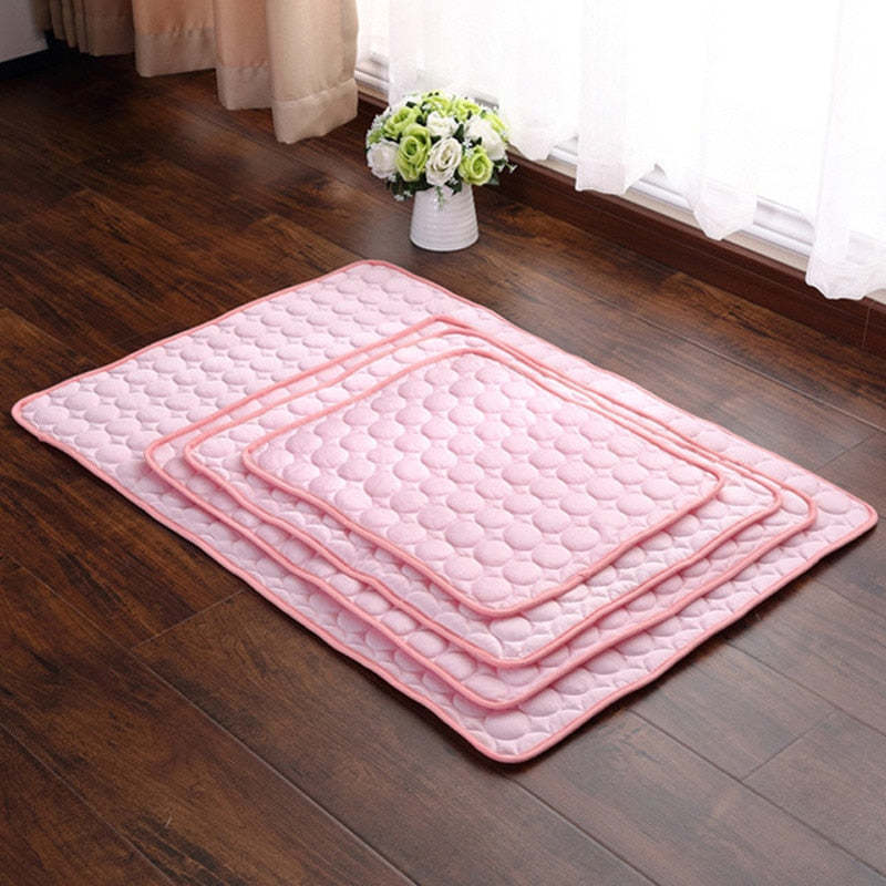 Pet Dog Cooling Mat Summer Keep Cool Ice Silk Mattress-gladdween