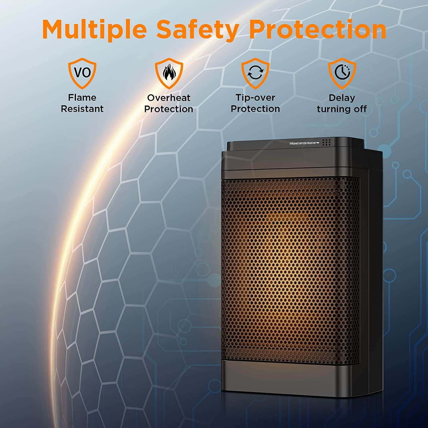 Space Heater With Fan & Thermostat 1500w/1200w-gladdween