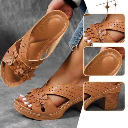 Flower Wedge Heel Women's Sandals