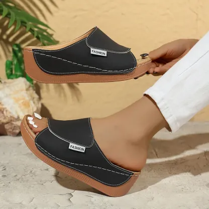 Comfortable Arch Support Slides Women’s Solid Color Sandals