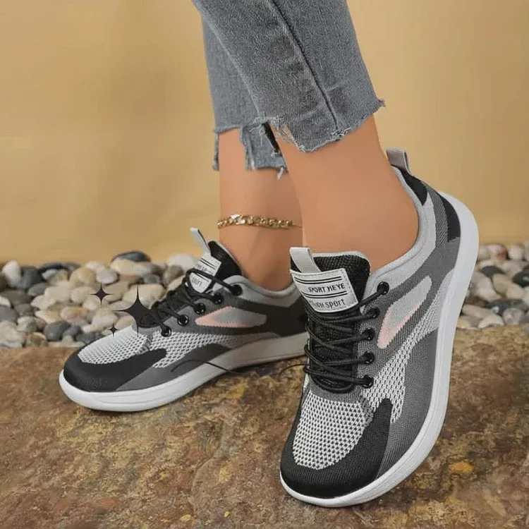 Women's Casual Lace-Up Sneakers with Breathable Upper