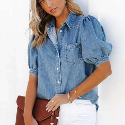 Sara Denim Shirt - Classic Comfort