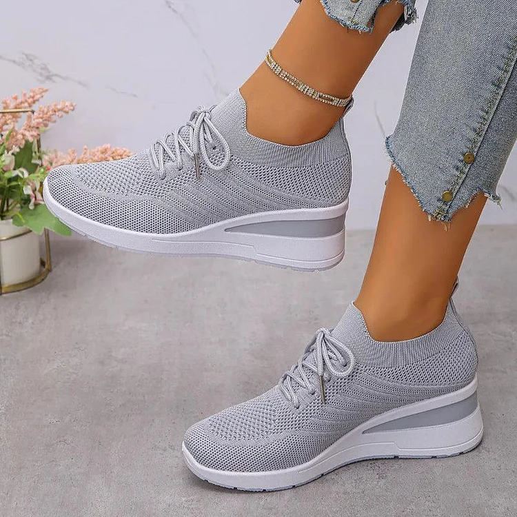 Women's Platform Sneakers Knit Slip-On