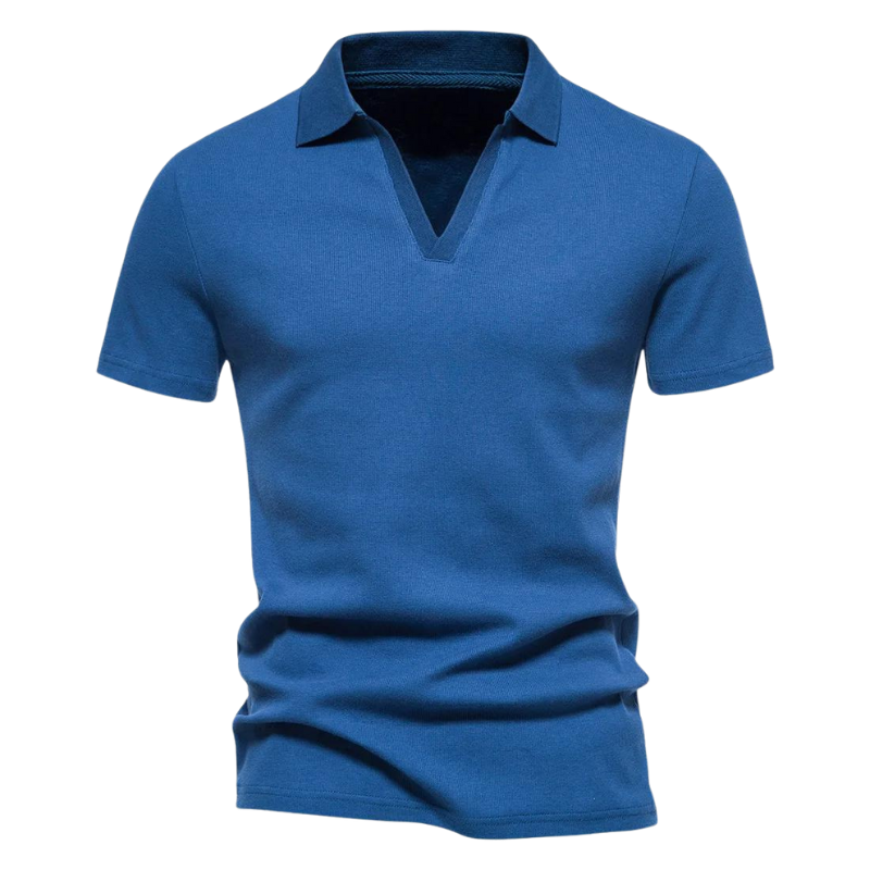 Classic Men's V-Neck Cotton Shirt
